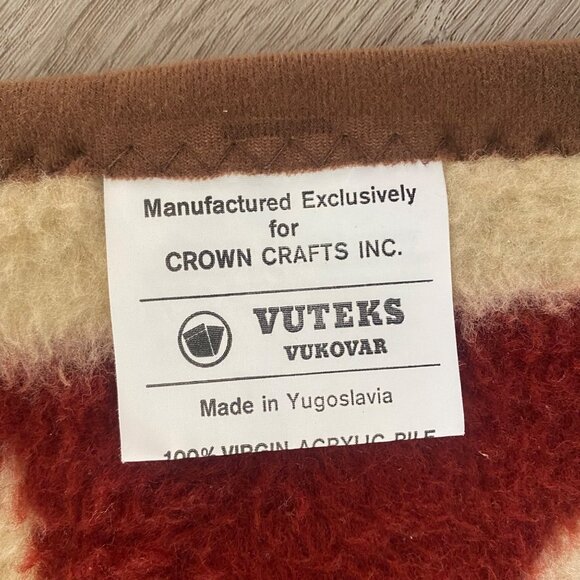 Vintage {77 x 58.5 inches} Vuteks Vokovar Crown Crafts Blanket Acrylic 1989 - Picture 6 of 12
